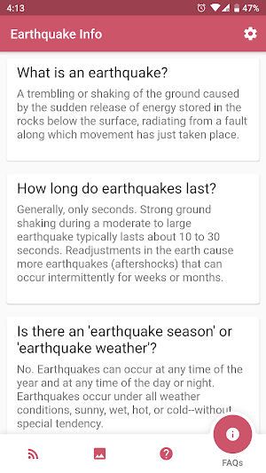 Earthquake Info Screenshot 3