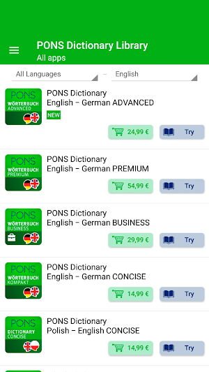 PONS Dictionary Library - Offline Translator Screenshot 1