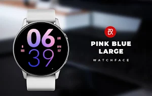 Pink Blue Large Watch Face Screenshot 0