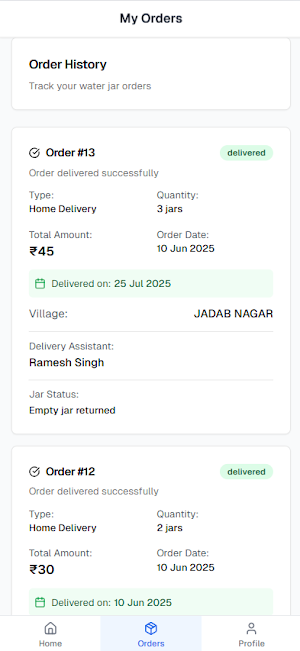 JALDHARA - Jar Delivery App Screenshot 3