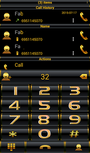 Theme Golden Black RocketDial Screenshot 2