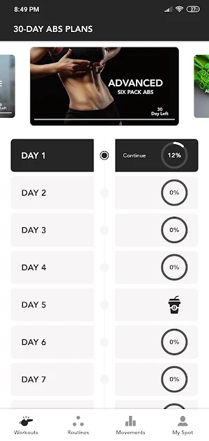 30-Day Abs Plan Screenshot 1