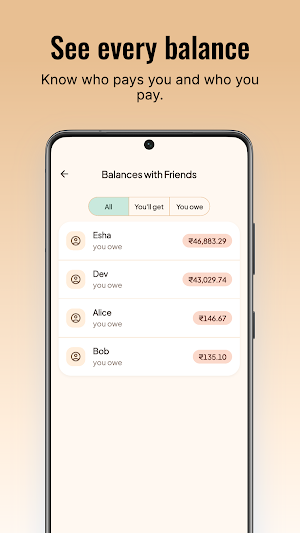 SplitEx: Offline Expense Split Screenshot 1