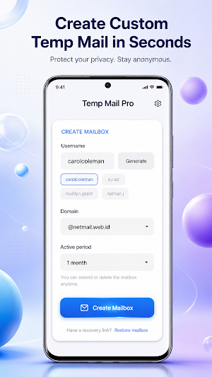 Temp Mail Pro: Temporary Email Screenshot 0