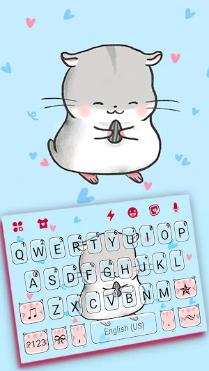 Cute Hamster Keyboard Background Screenshot 1