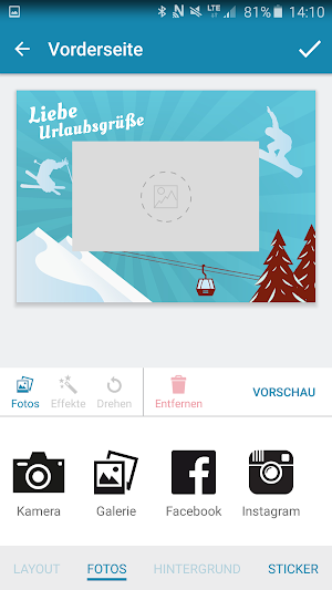 Postkarte - Fotos gestalten & per Post versenden Screenshot 1