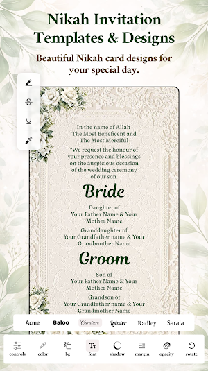 Muslim Wedding Invitation Screenshot 1