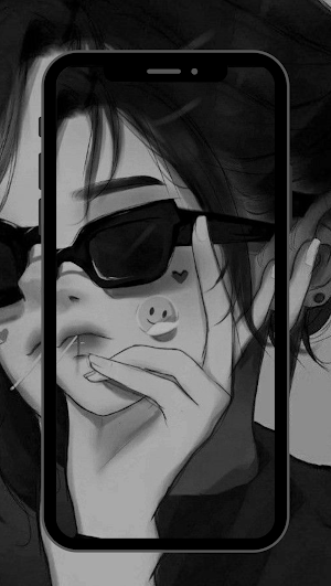 black and white girl wallpaper Screenshot 2