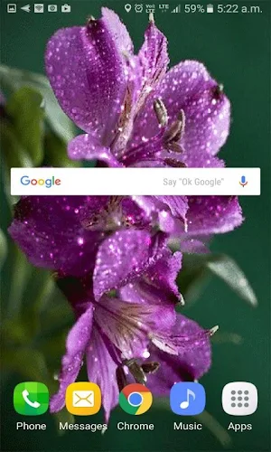 Purple Flowers Shine LWP Screenshot 2