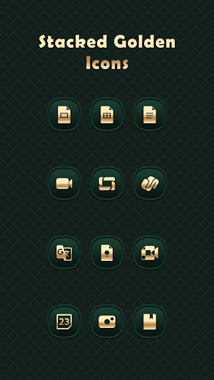 Stacked Golden - Green Icons screenshot 2