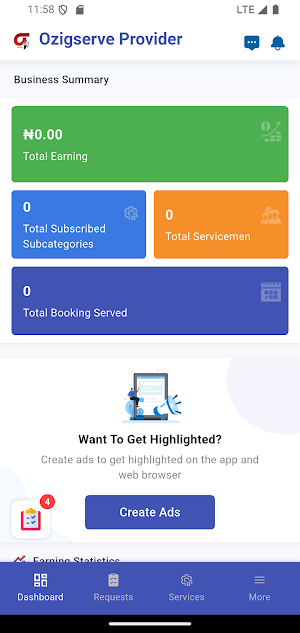 Ozigserve Service Provider Screenshot 0
