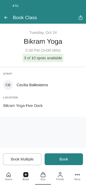 Bikram Yoga Five Dock Screenshot 2