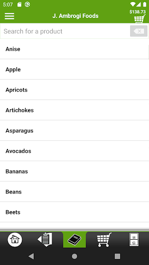 J. Ambrogi Foods App Screenshot 2
