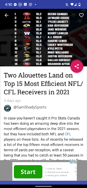 CFL News Hub Screenshot 1