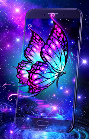 Blue Wallpaper Butterfly HD Screenshot 0