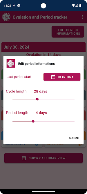 Ovulation and Period Tracker Screenshot 2