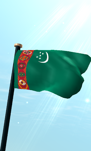 Turkmenistan Flag 3D Wallpaper Screenshot 0