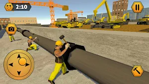 City Pipeline Dig In Simulator: 3D Construction Screenshot 1