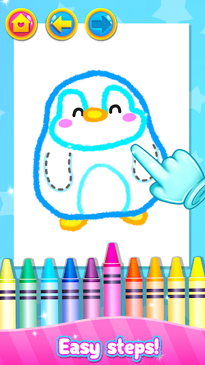 Rainbow Glitter Drawing Book - Coloring Classes Screenshot 2