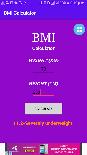 BMI Calculator Screenshot 3