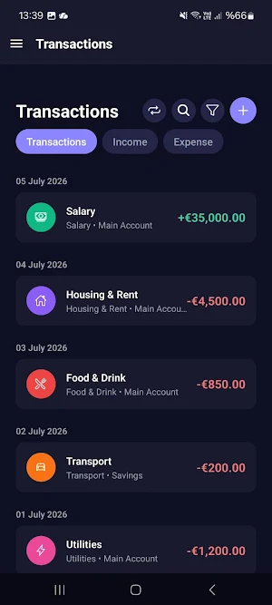 Budget & Expense Tracker Screenshot 1