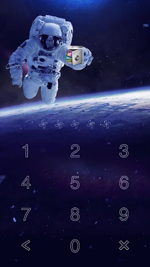 AppLock Live Theme Astronaut Screenshot 1