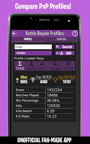 Companion for Fortnite (Stats, Map, Shop, Weapons) Screenshot 1