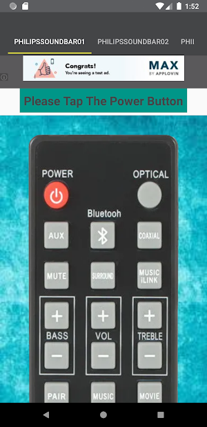 Philips Soundbar Remote Screenshot 1