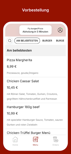 Fly Burger/Pizza Screenshot 1