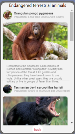 Smart Guide Endangered Animals Screenshot 1
