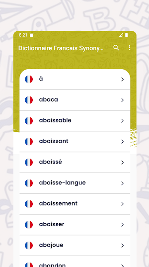Dictionnaire Francais Synonyme Screenshot 1