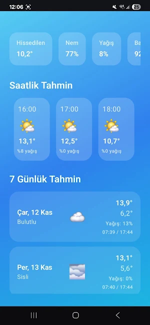 Hava Durumu - Hava Tahmini Screenshot 2