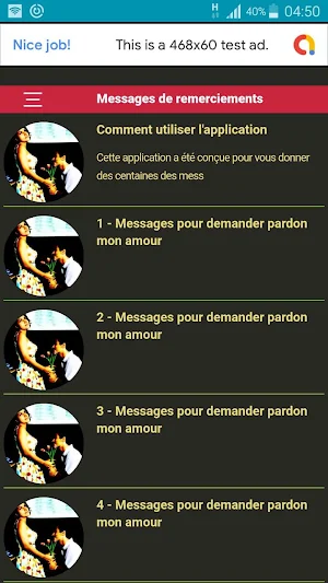 SMS d'excuses à son amour - Demander Pardon Screenshot 0