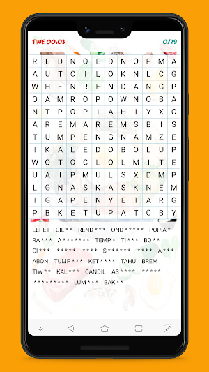 Indonesian Dishes Wordsearch Screenshot 3