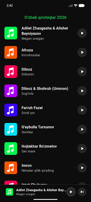 O'zbek qo'shiqlari Screenshot 1
