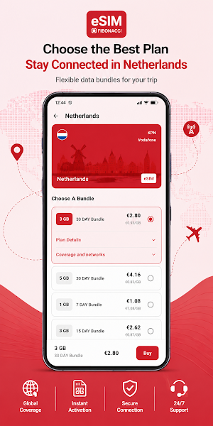 Fibonacci eSIM: Travel Data Screenshot 1