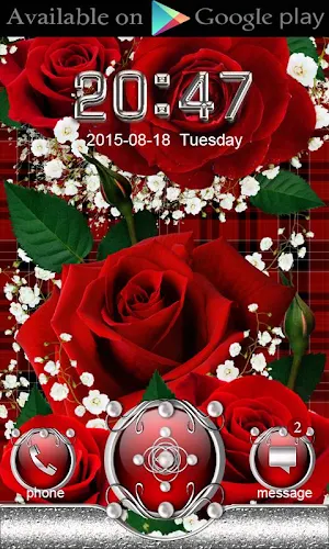 Red Roses Clock Widget Screenshot 2