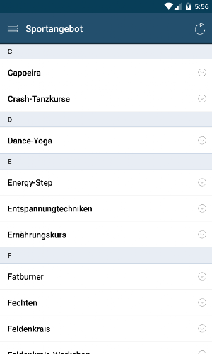 UniSport Köln Screenshot 2