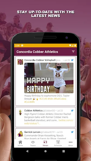 Concordia Cobber Athletics Screenshot 3