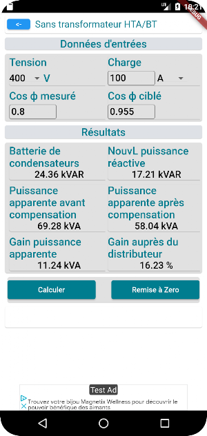 Compensation énergie réactive Screenshot 3