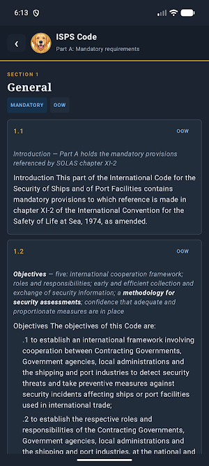 ISPS Code Study Guide Screenshot 1