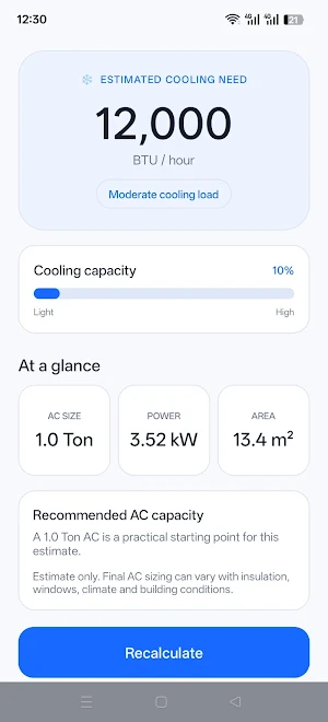 BTU Calculator Screenshot 1