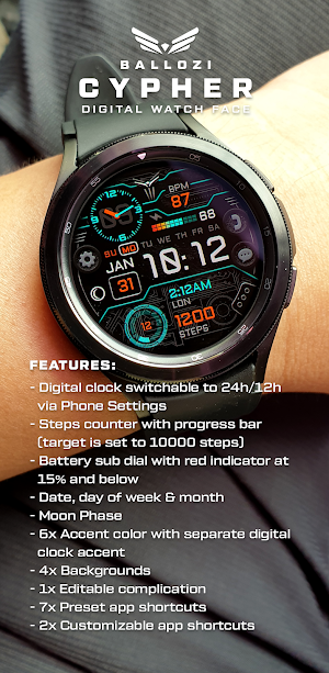 BALLOZI Cypher Watch Face Screenshot 1