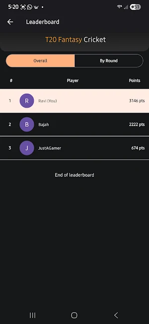 T20 Fantasy Cricket Screenshot 2