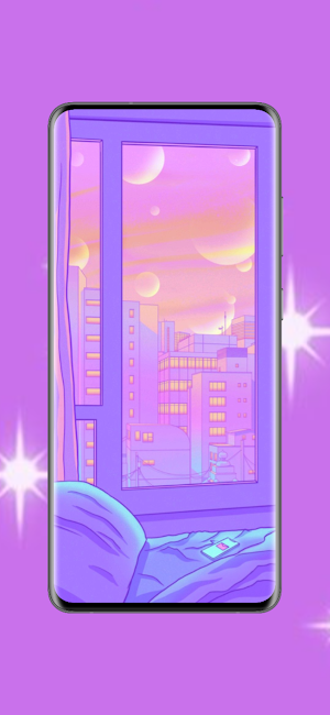 Purple kawaii wallpaper Screenshot 3