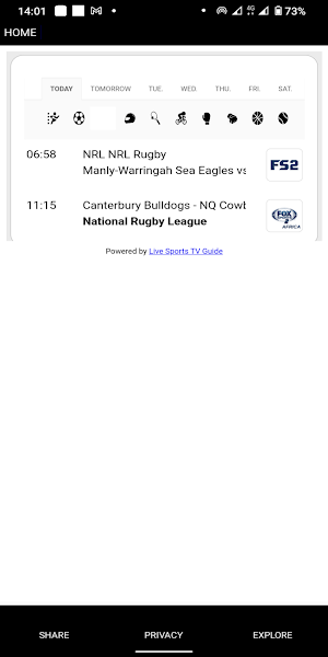 SPORT TV GUIDE Screenshot 0