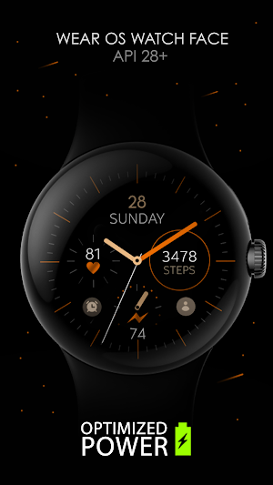 Minimal Orange v27 watch face Screenshot 0