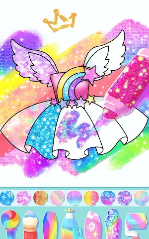Coloring Glitter Princess Screenshot 1