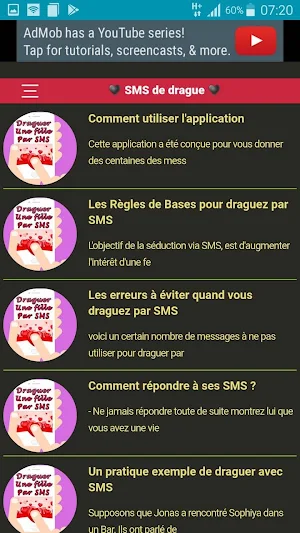 L'art de Draguer par SMS Screenshot 0