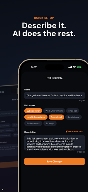 RiskNote - AI risk management Screenshot 2